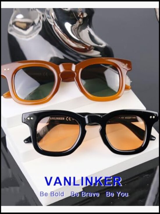 Retro Chunky Square Polarized Sunglasses, Lightweight Plastic Frame main image 7